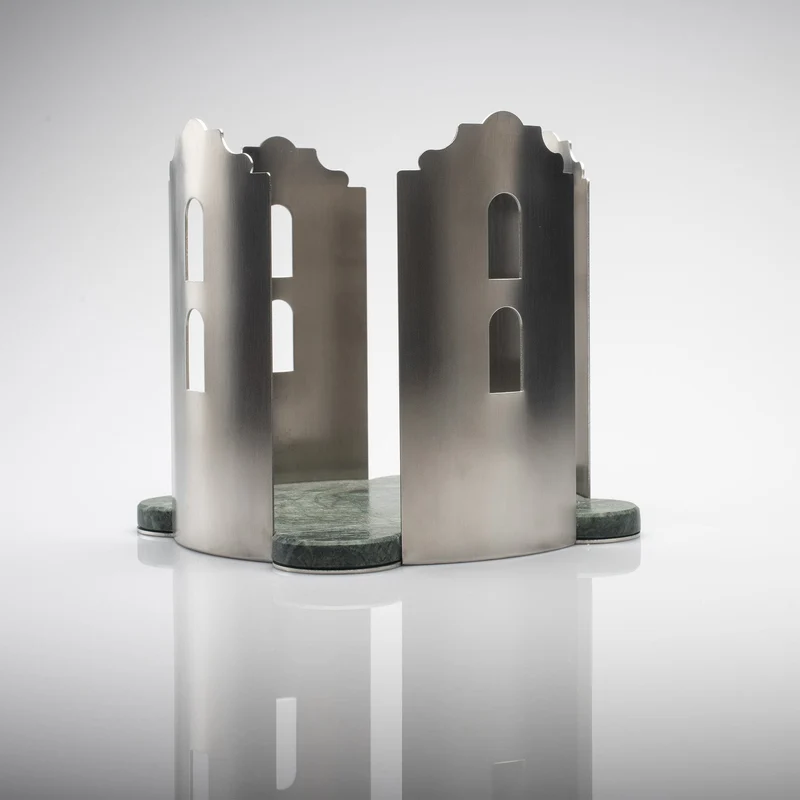 Marble and Steel Centrepiece QUATTROCANTI by Gabriele D'Angelo