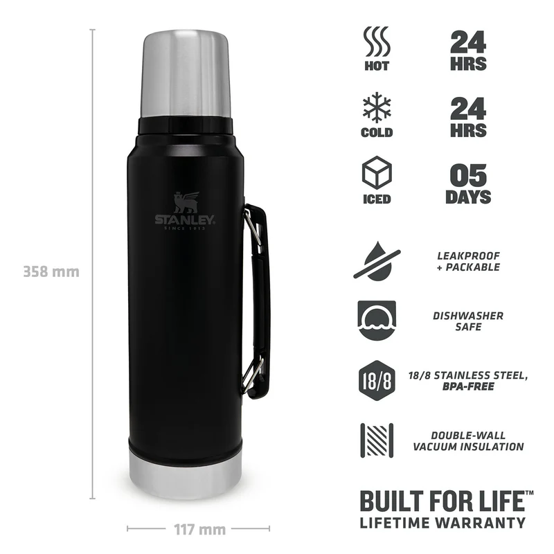 Stanley Legendary Classic Bottle 1,0 L Matte Black