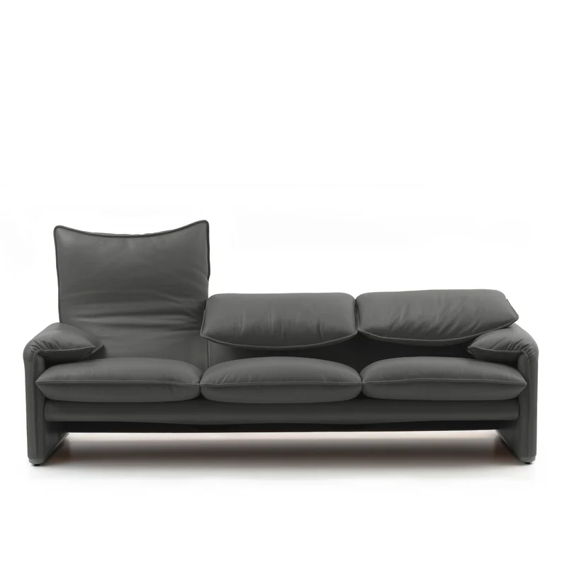 Leather Three-Seater Sofa MARALUNGA, designed by Vico Magistretti for Cassina