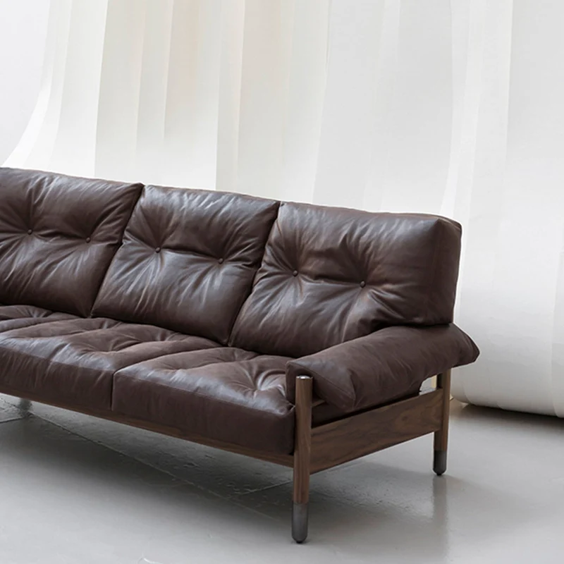 Leather Three-Seater Sofa SELLA by Carlo de Carli for Tacchini