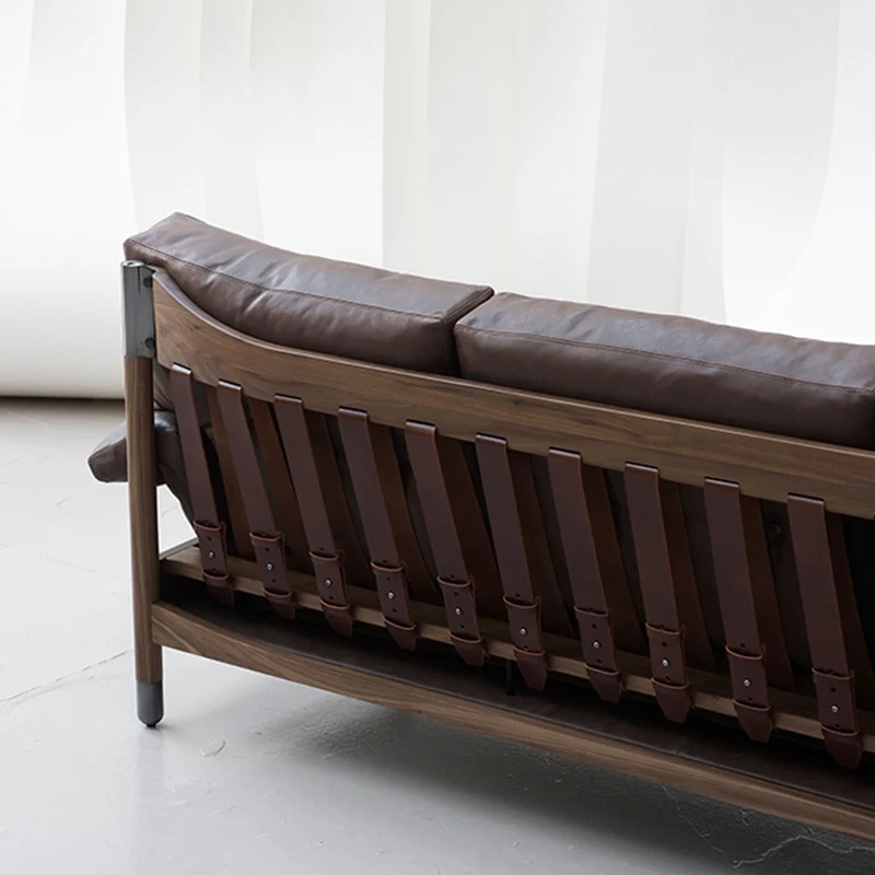 Leather Three-Seater Sofa SELLA by Carlo de Carli for Tacchini