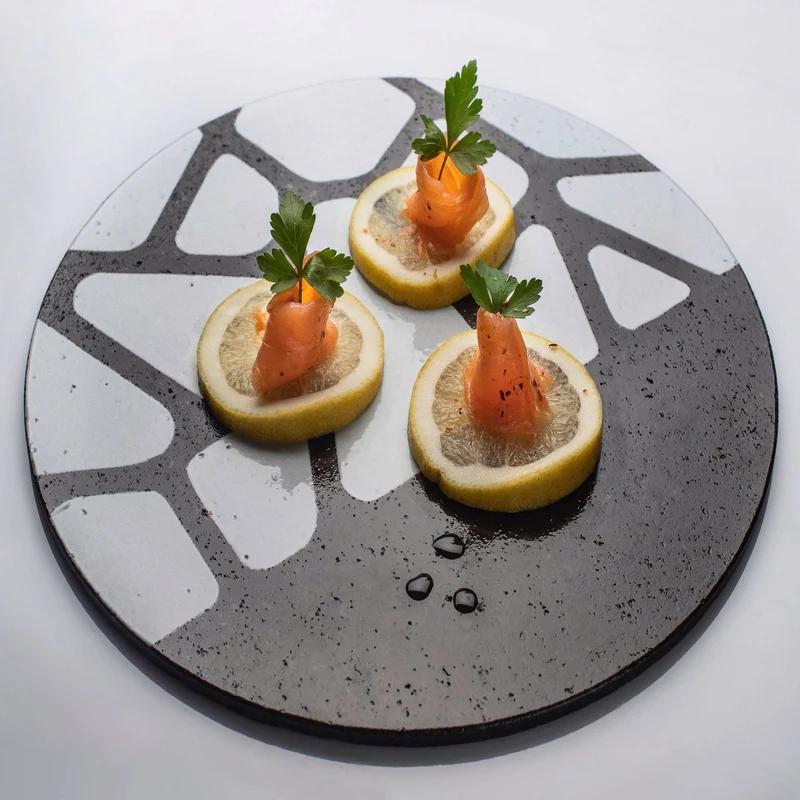 Lava Stone Charger Plate OPUS Set of Two by Kimano