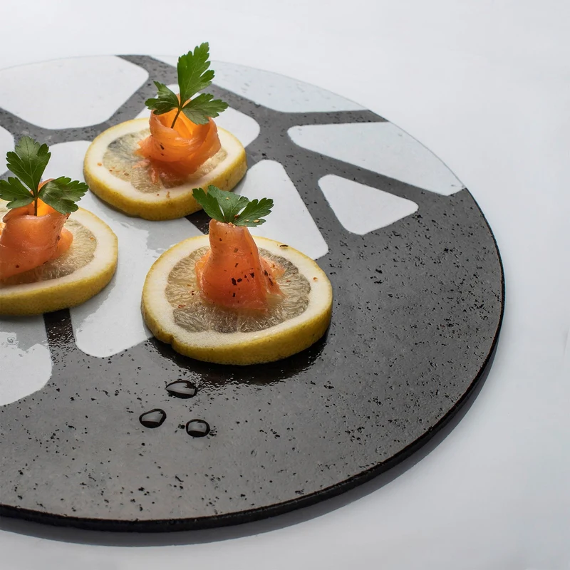 Lava Stone Charger Plate OPUS Set of Two by Kimano