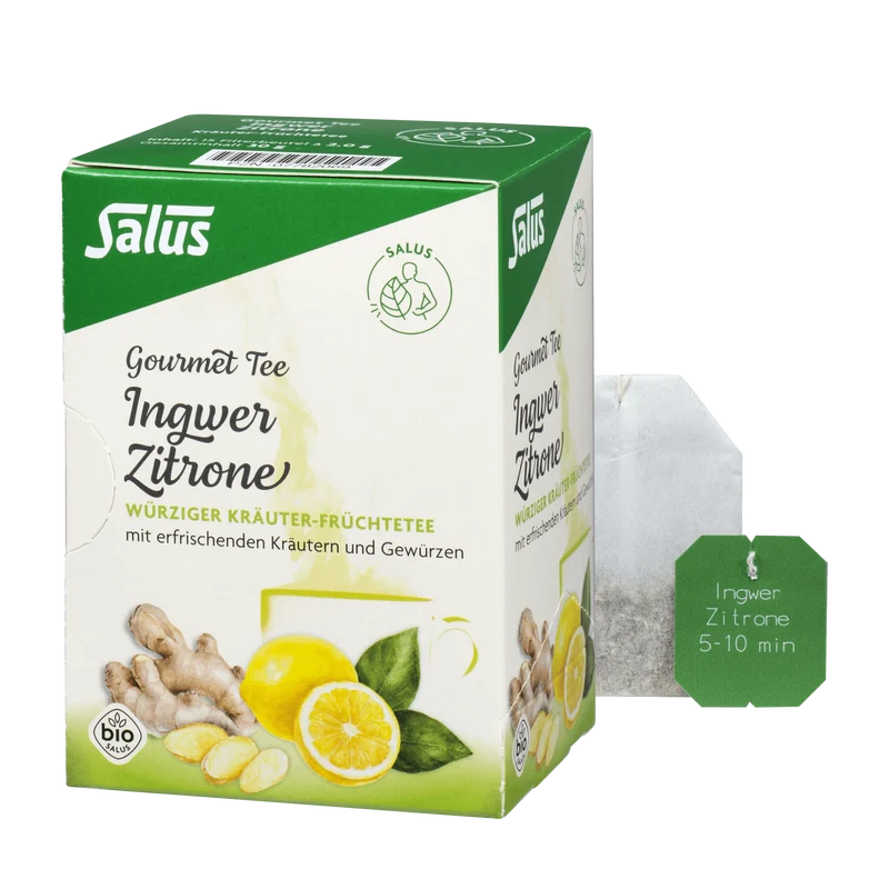 Salus Gourmet Ingwer Zitrone, Kräuter-Früchtetee Bio 15 Filterbeutel