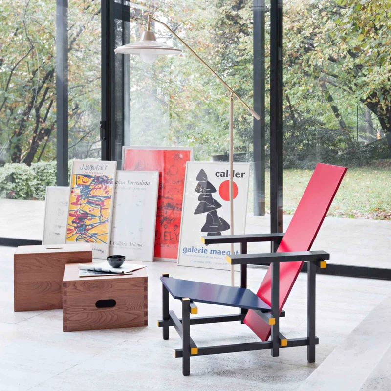 Armchair RED AND BLUE, designed by Gerrit T. Rietveld for Cassina