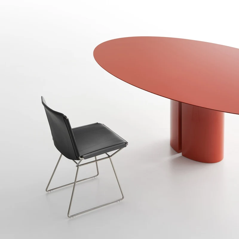 Oval Table NVL TABLE Red by Jean Nouvel Design for MDF Italia