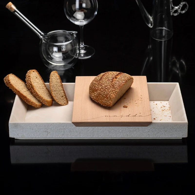 Marble and Wood Tray MAIDDA by Margherita Alioto and Mimma Occhino