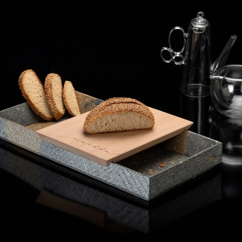 Marble and Wood Tray MAIDDA by Margherita Alioto and Mimma Occhino