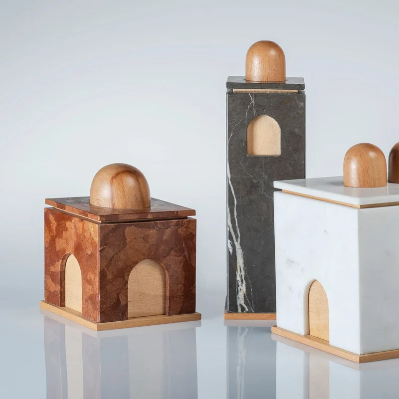 Marble and Wood Box QUBA by Gabriele D'Angelo for Kimano