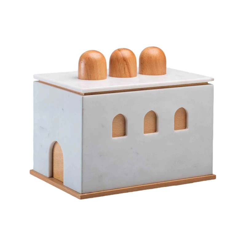 Marble and Wood Box QUBA by Gabriele D'Angelo for Kimano