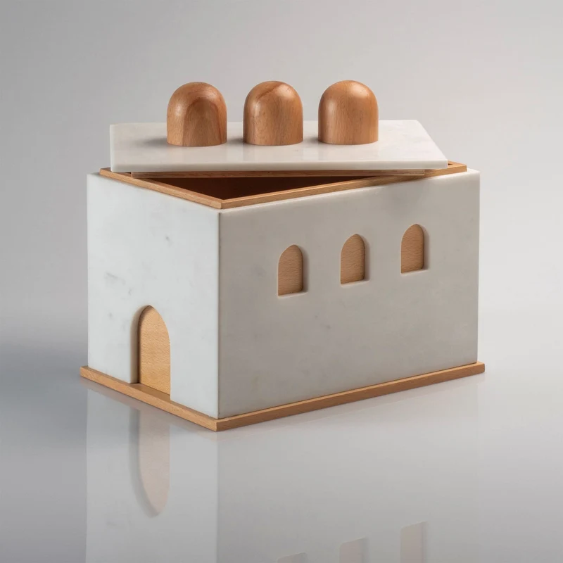 Marble and Wood Box QUBA by Gabriele D'Angelo for Kimano