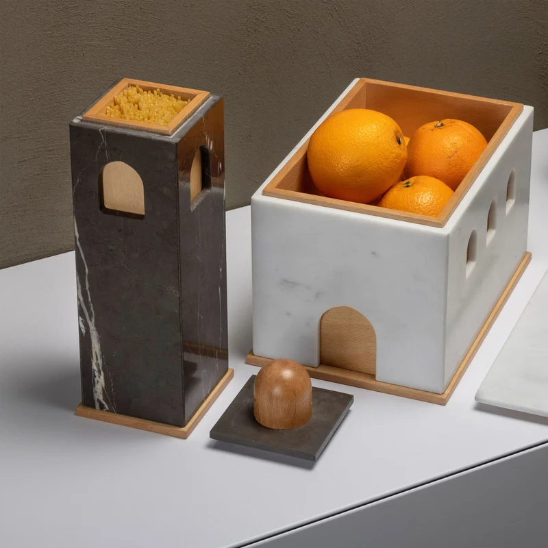 Marble and Wood Box QUBA by Gabriele D'Angelo for Kimano