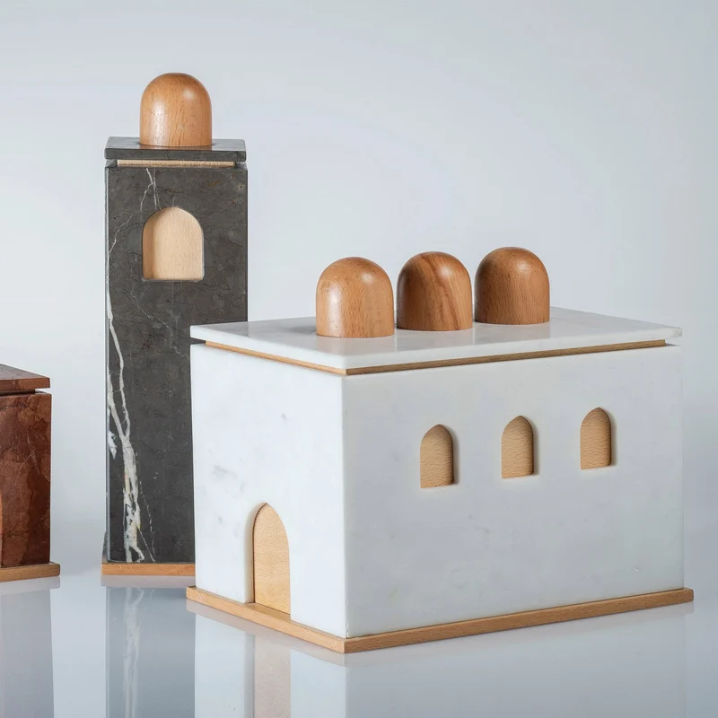Marble and Wood Box QUBA by Gabriele D'Angelo for Kimano