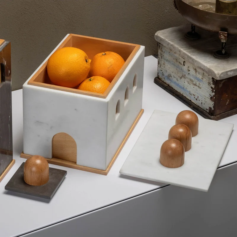 Marble and Wood Box QUBA by Gabriele D'Angelo for Kimano