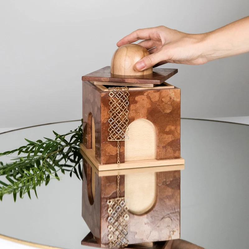 Marble and Wood Box QUBA by Gabriele D'Angelo for Kimano
