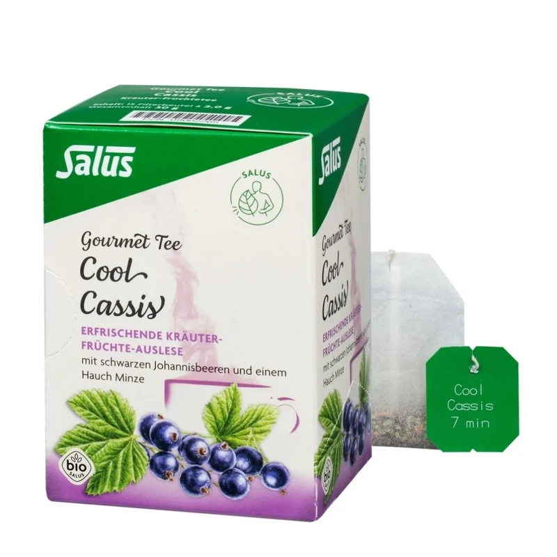 Salus Gourmet Cool Cassis, Kräuter-Früchtetee Bio 15 Filterbeutel