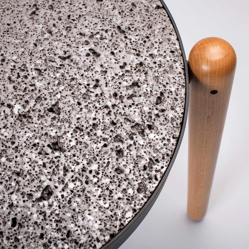 Marble, Steel and Wood Coffee Table TRIS by Luca Maci