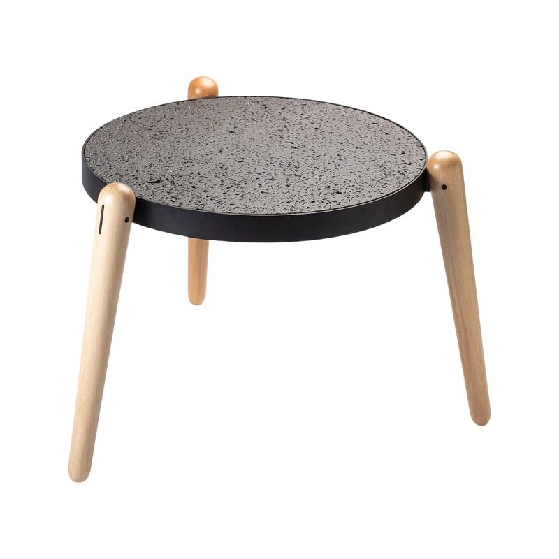 Marble, Steel and Wood Coffee Table TRIS by Luca Maci