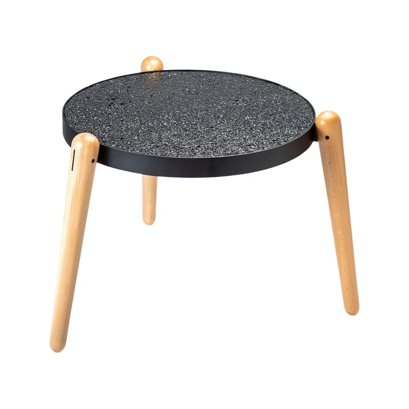Marble, Steel and Wood Coffee Table TRIS by Luca Maci