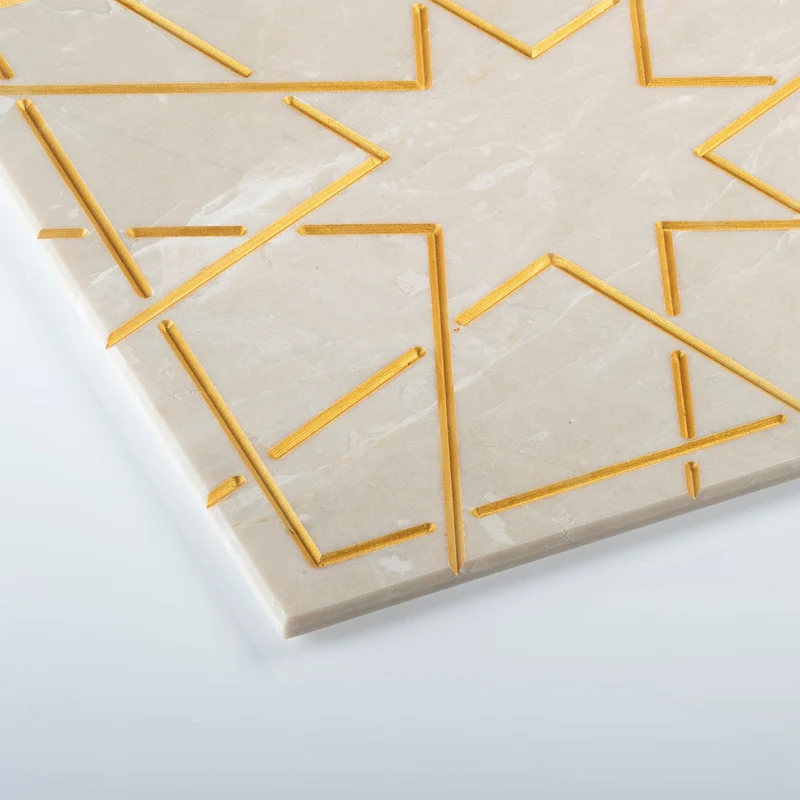 Marble and Gold Square Charger Plate PALATINA by Gabriele D'Angelo