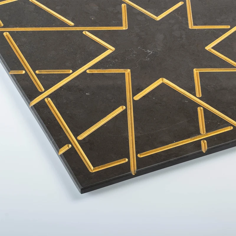 Marble and Gold Square Charger Plate PALATINA by Gabriele D'Angelo