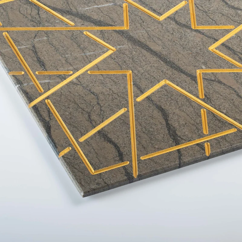 Marble and Gold Square Charger Plate PALATINA by Gabriele D'Angelo