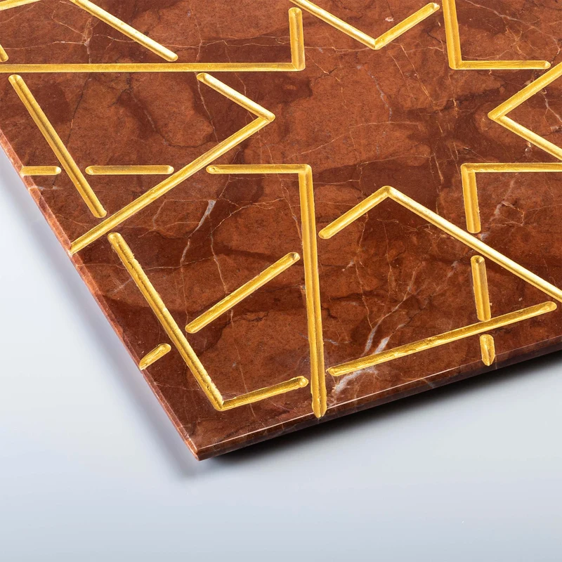 Marble and Gold Square Charger Plate PALATINA by Gabriele D'Angelo