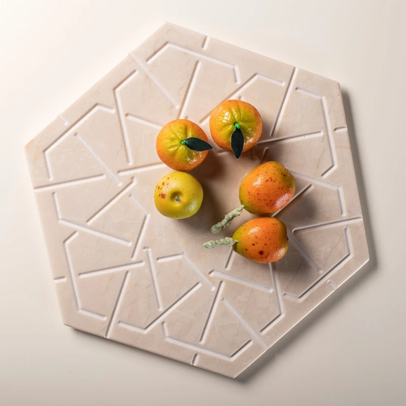 Marble Hexagonal Charger Plate PALATINA by Gabriele D'Angelo