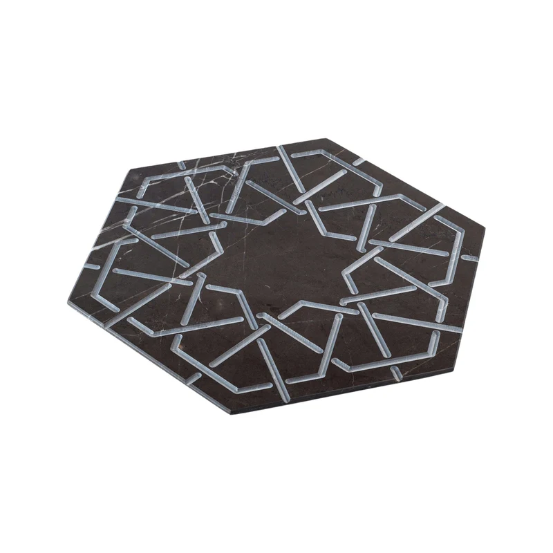 Marble Hexagonal Charger Plate PALATINA by Gabriele D'Angelo