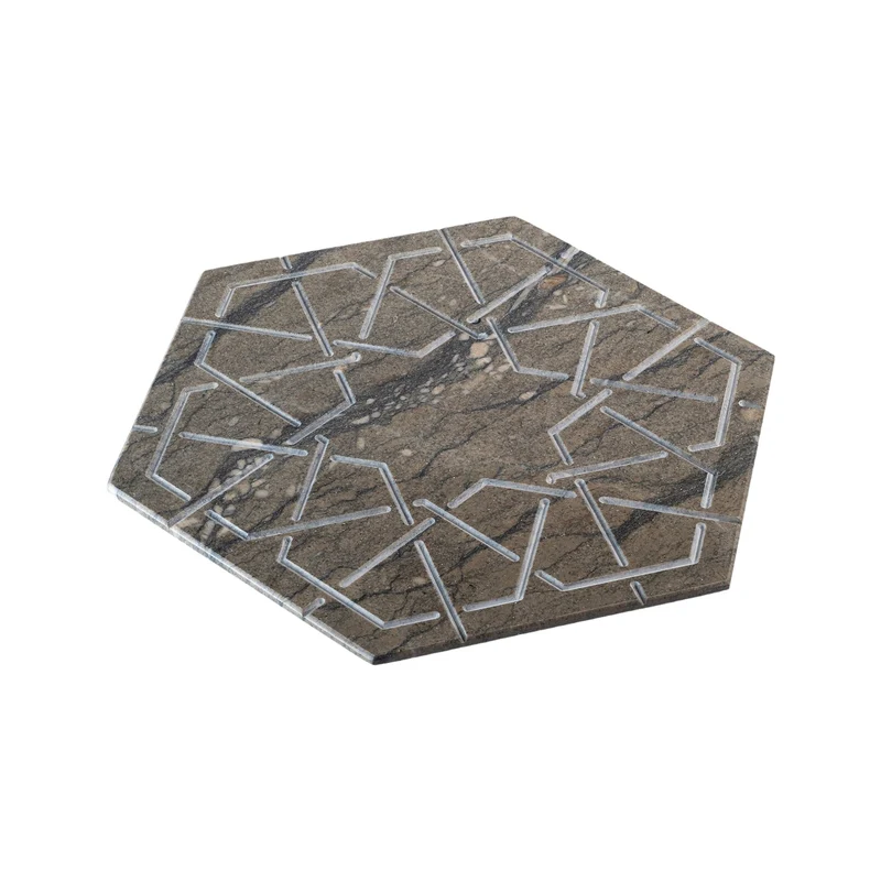 Marble Hexagonal Charger Plate PALATINA by Gabriele D'Angelo