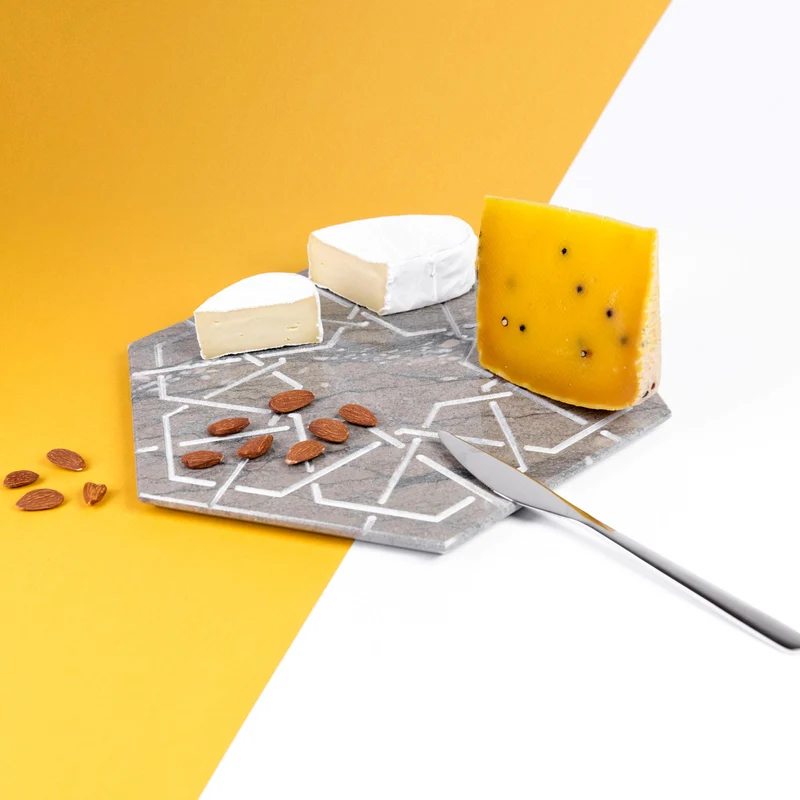 Marble Hexagonal Charger Plate PALATINA by Gabriele D'Angelo