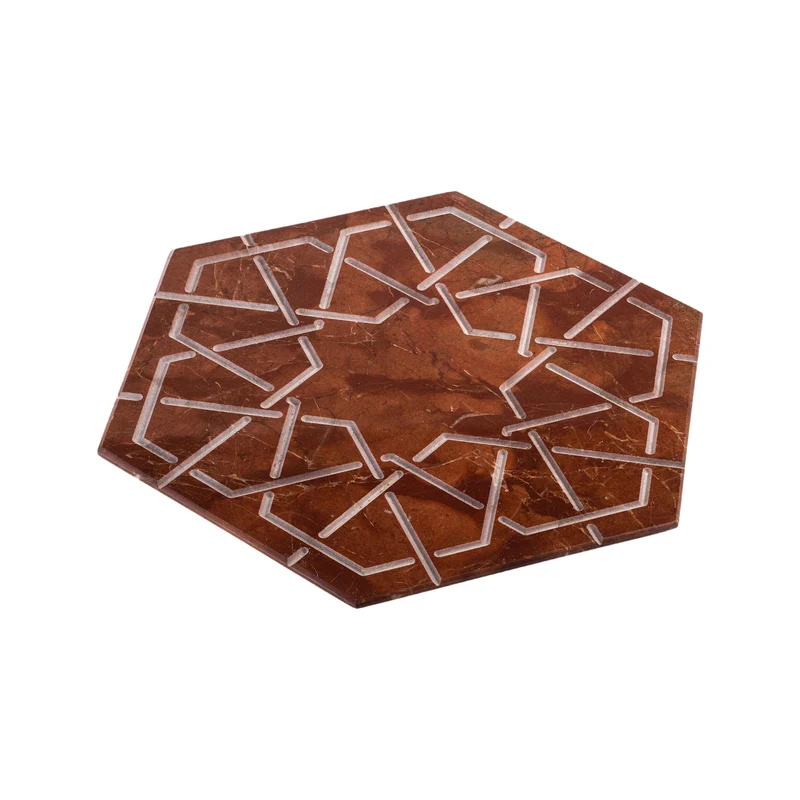 Marble Hexagonal Charger Plate PALATINA by Gabriele D'Angelo