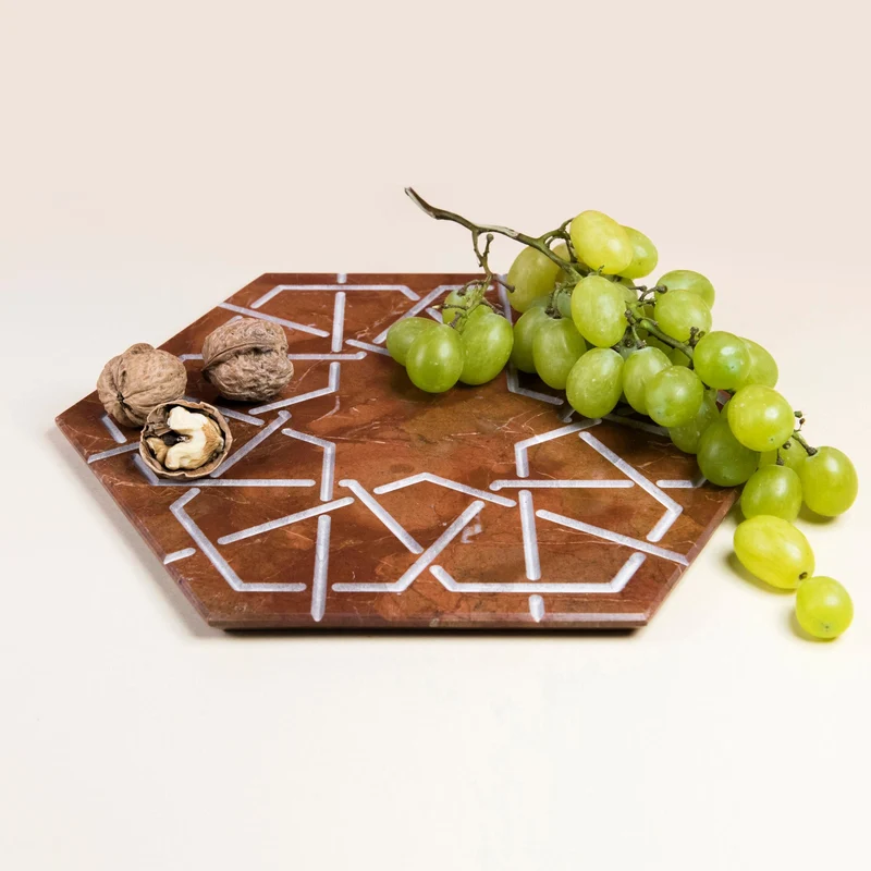 Marble Hexagonal Charger Plate PALATINA by Gabriele D'Angelo