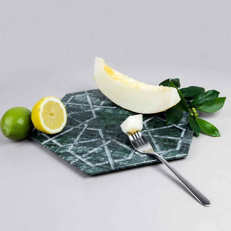 Marble Hexagonal Charger Plate PALATINA by Gabriele D'Angelo