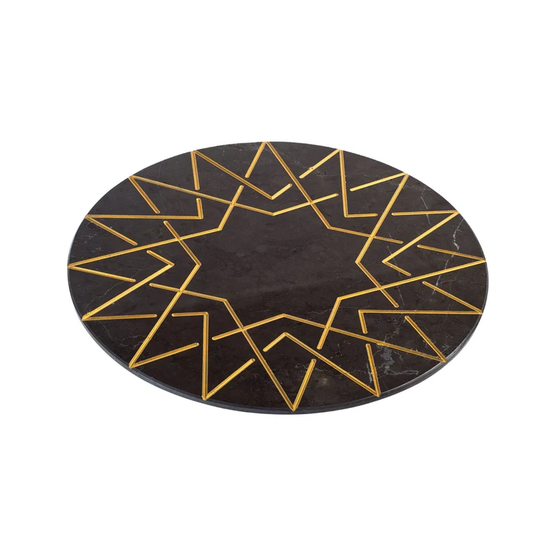 Marble and Gold Round Charger Plate PALATINA by Gabriele D'Angelo