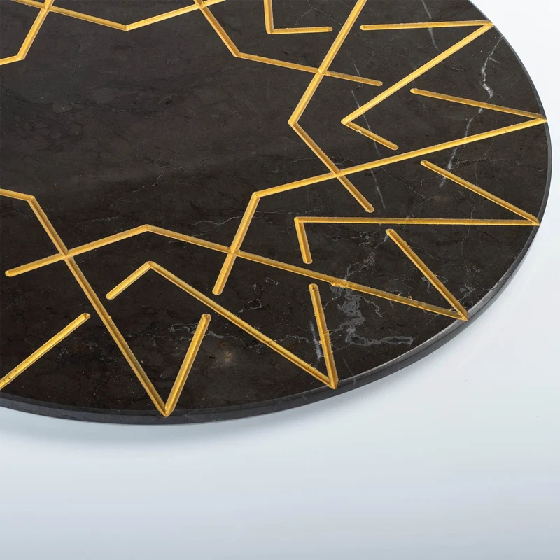 Marble and Gold Round Charger Plate PALATINA by Gabriele D'Angelo