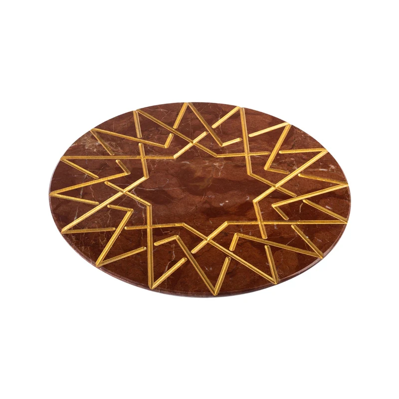 Marble and Gold Round Charger Plate PALATINA by Gabriele D'Angelo