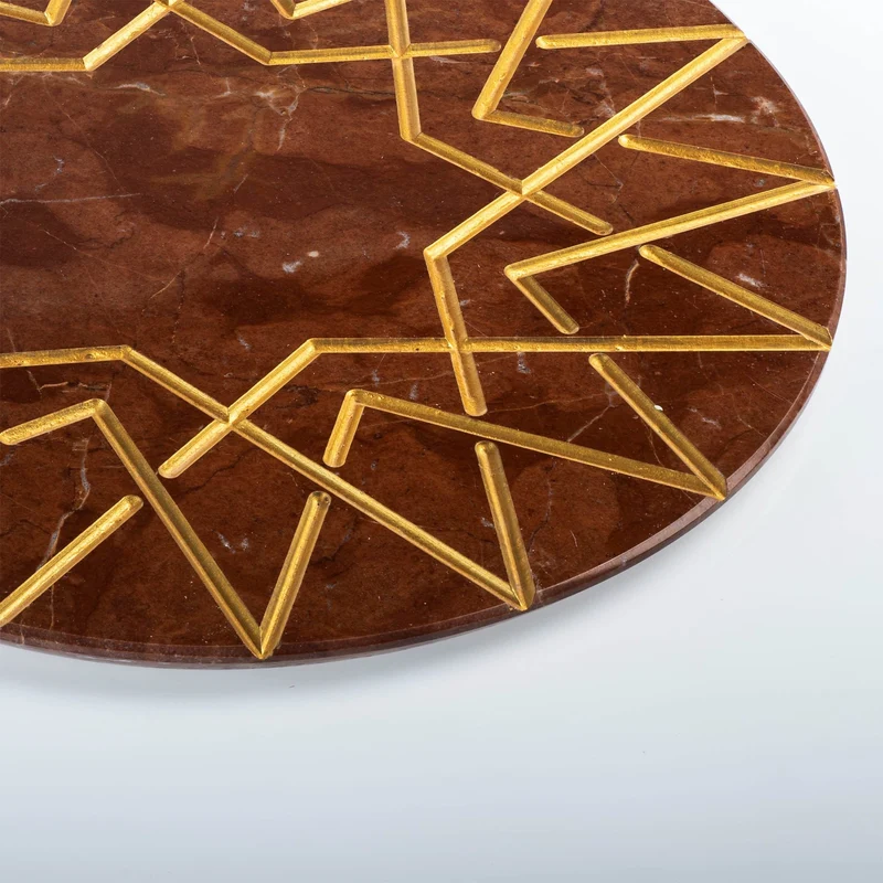 Marble and Gold Round Charger Plate PALATINA by Gabriele D'Angelo