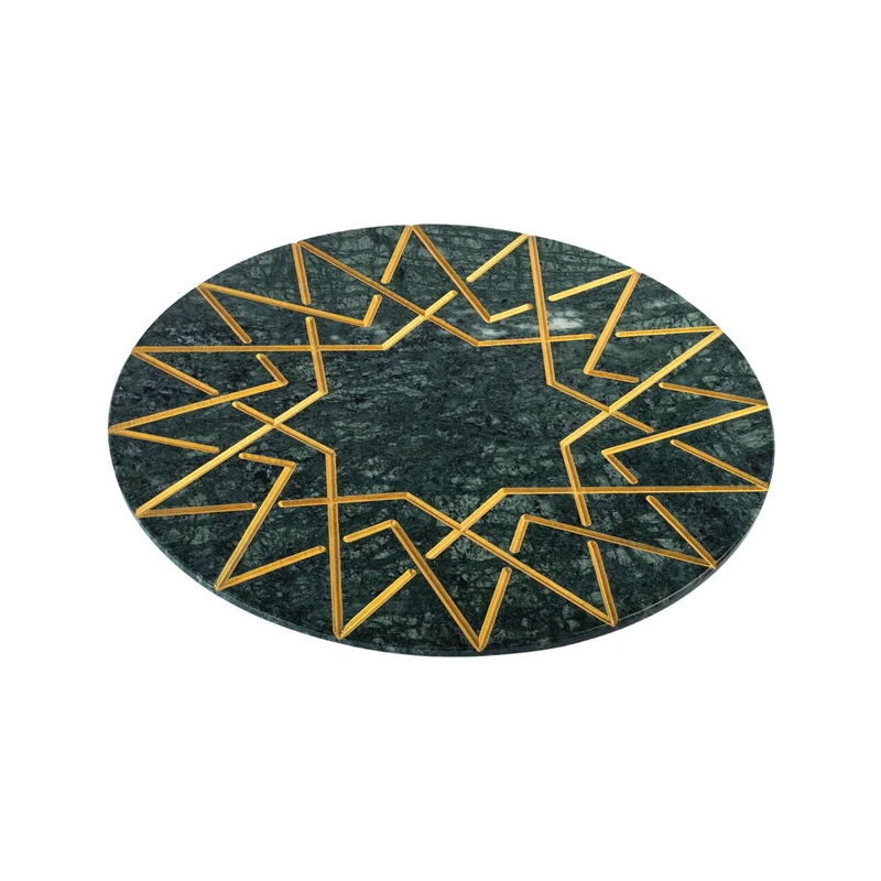 Marble and Gold Round Charger Plate PALATINA by Gabriele D'Angelo
