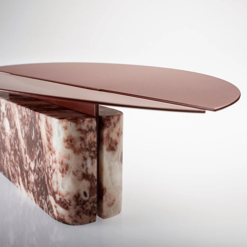 Marble and Steel Centrepiece ORIGINE by Alessandra Grasso for Kimano