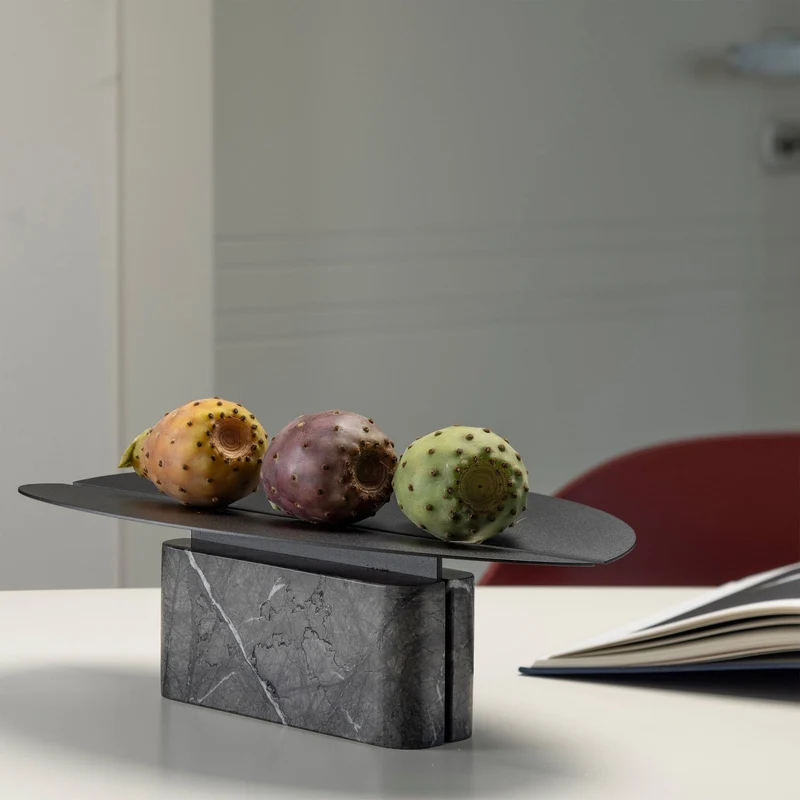 Marble and Steel Centrepiece ORIGINE by Alessandra Grasso for Kimano