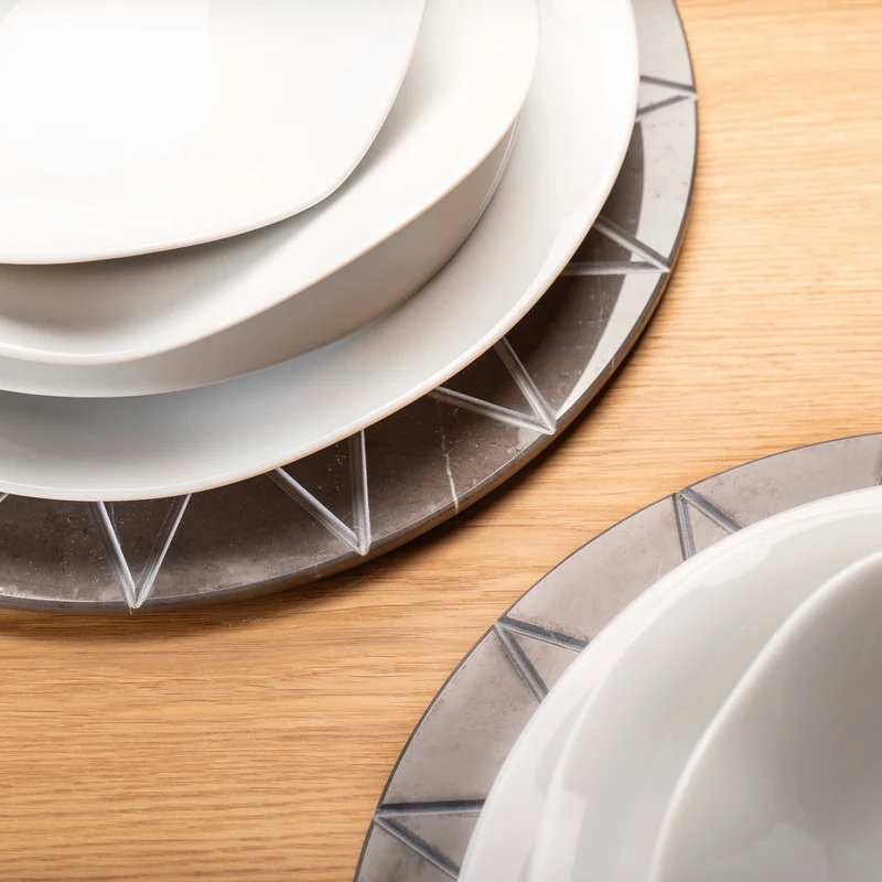 Marble Round Charger Plate PALATINA by Gabriele D'Angelo for Kimano