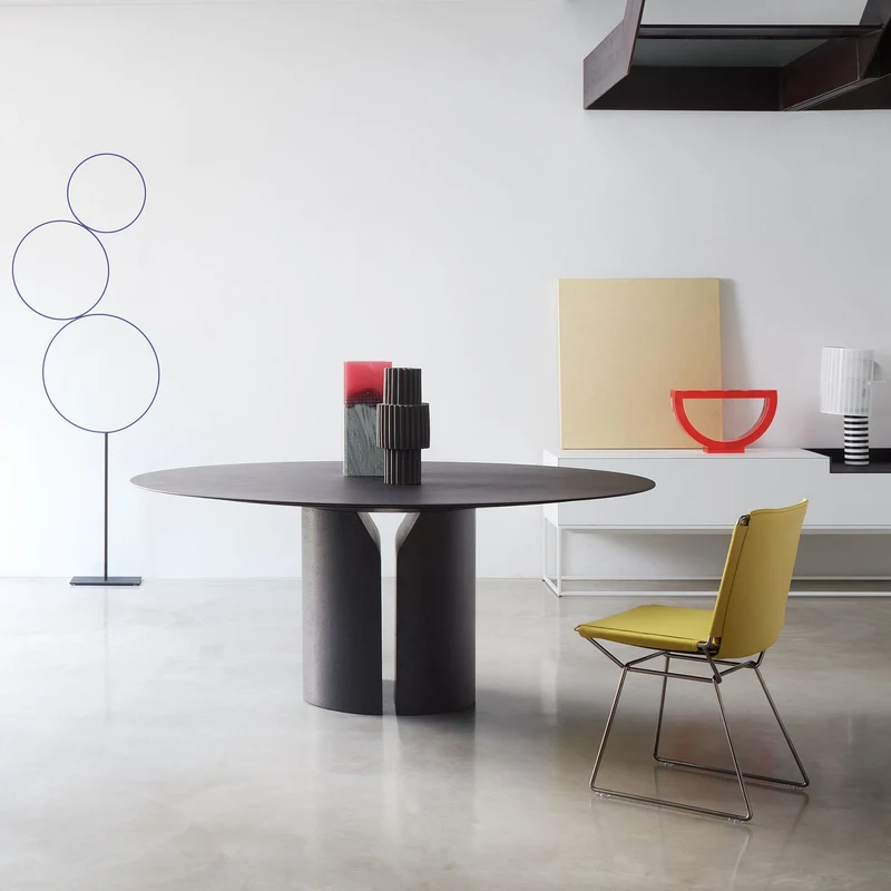 Round Table NVL TABLE Black by Jean Nouvel Design for MDF Italia
