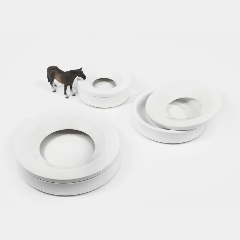 Ceramic Ashtray BARBADOS Set of Three by Angelo Mangiarotti for Danese Milano
