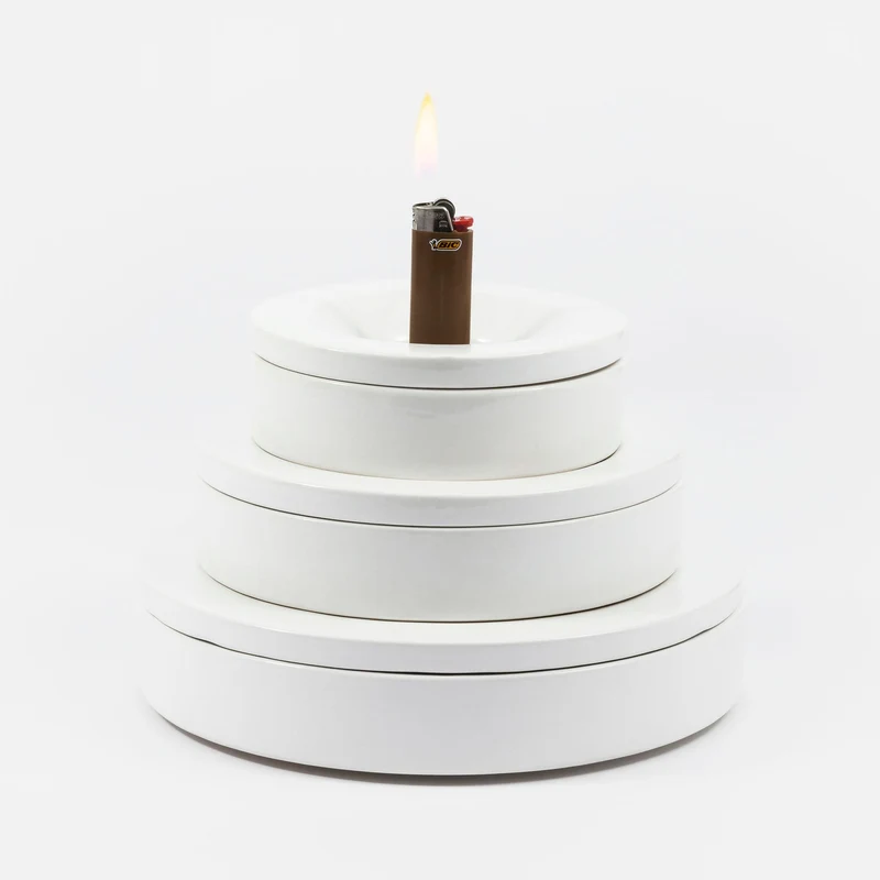Ceramic Ashtray BARBADOS Set of Three by Angelo Mangiarotti for Danese Milano
