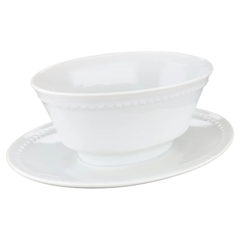 Sauciere mit Teller einteilig