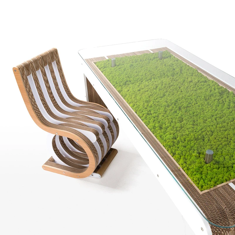 Cardboard Chair TWIST Oak Wood