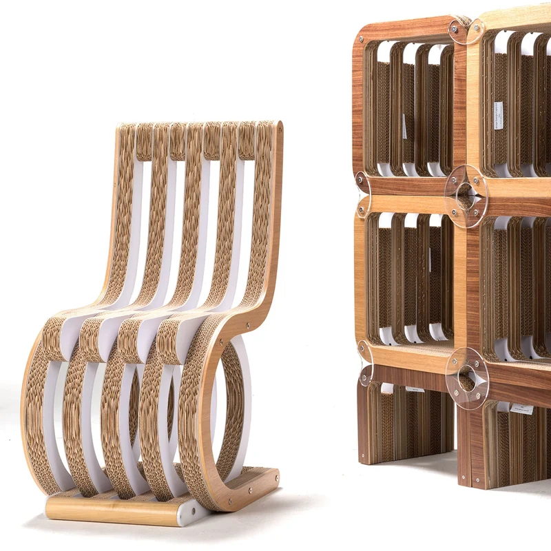 Cardboard Chair TWIST Oak Wood