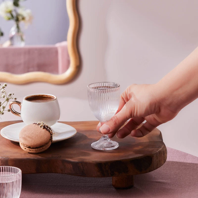Karaca Rocco 6-Teili Kaffeehausgläser Platin