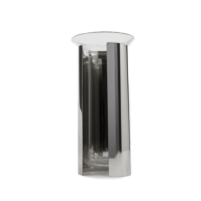 Glass and Steel Vase CAMICIA by Enzo Mari